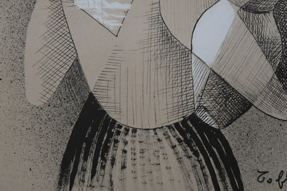 Louis TOFFOLI : Jeune femme au pot de lait - Lithographie signée