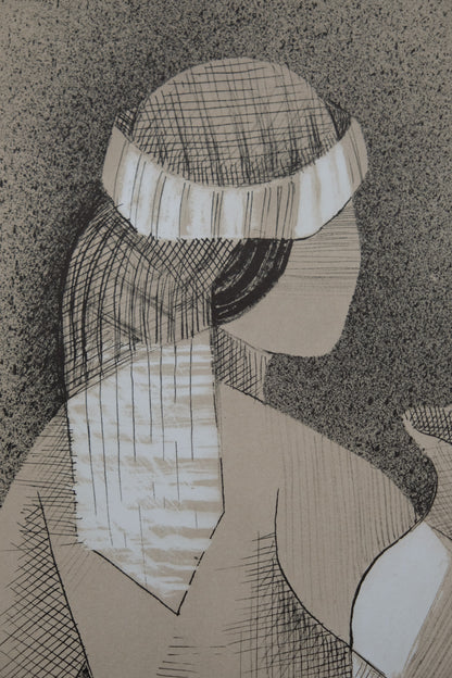 Louis TOFFOLI : Jeune femme au pot de lait - Lithographie signée