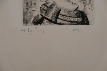 Mily POSSOZ : Etude de jeune fille portugaise - Gravure originale signée