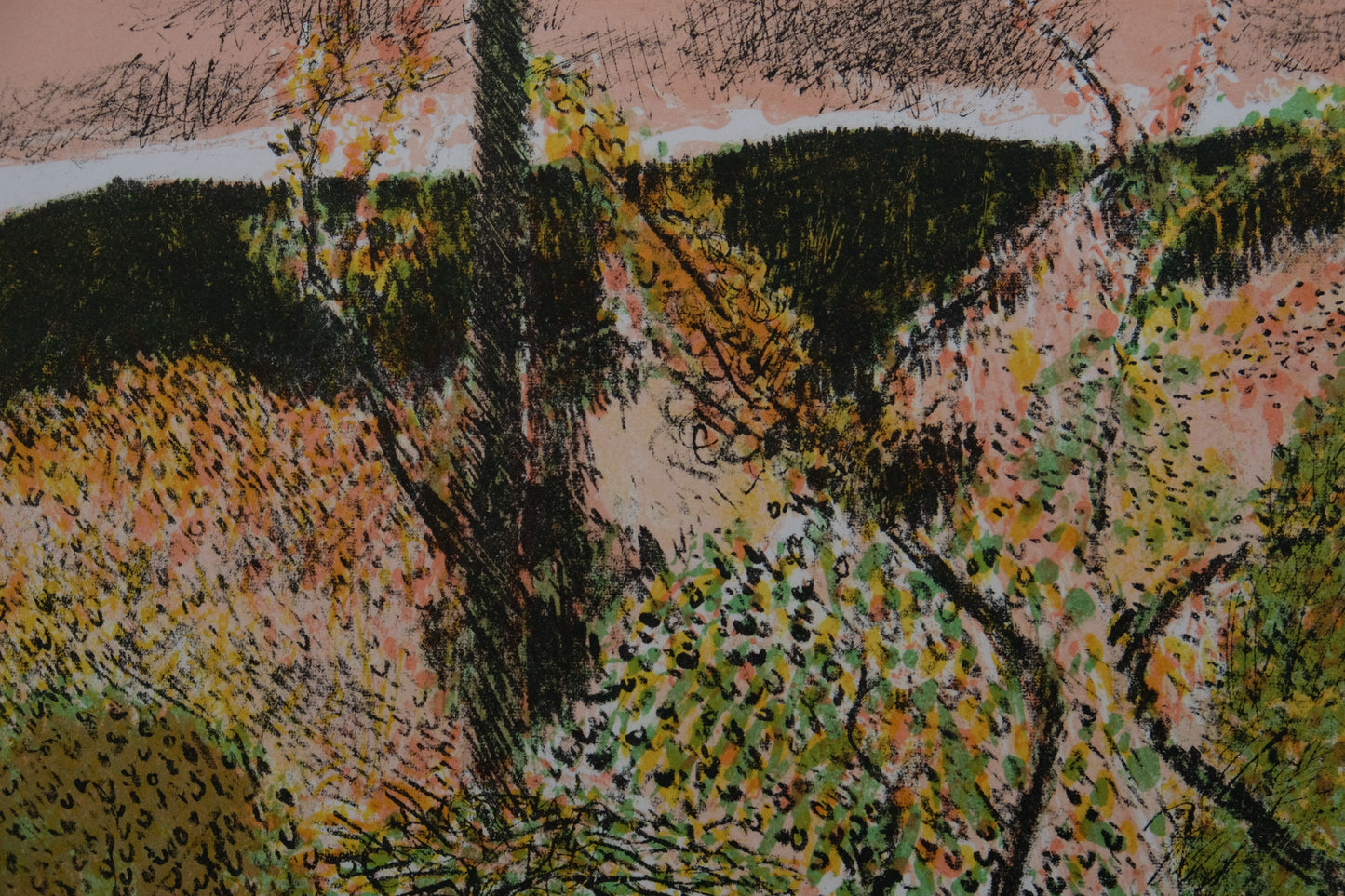 Guy BARDONE : Jardin en fleurs  - Lithographie originale signée