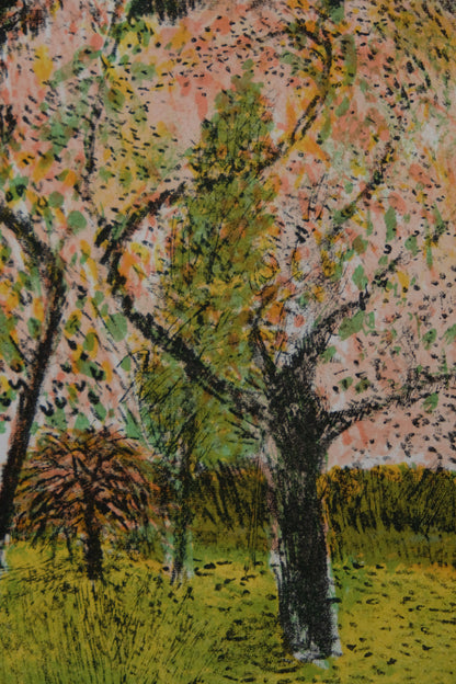 Guy BARDONE : Jardin en fleurs  - Lithographie originale signée