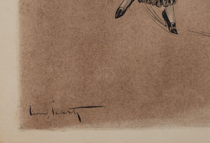 Louis ICART : Élégante - Aquarelle originale signée