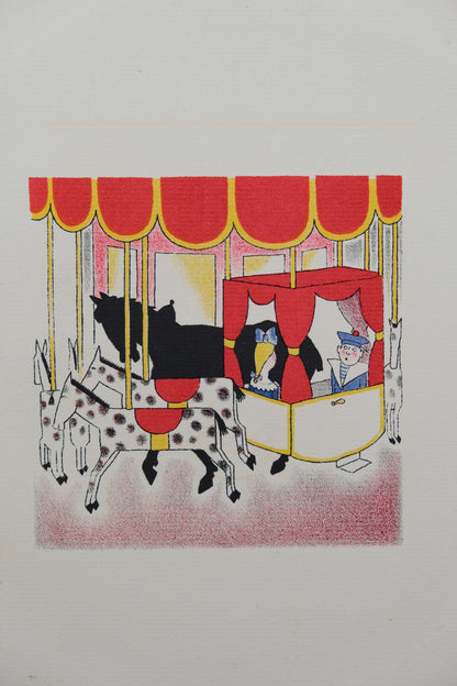 Lucien BOUCHER : Le carrousel - Lithographie originale