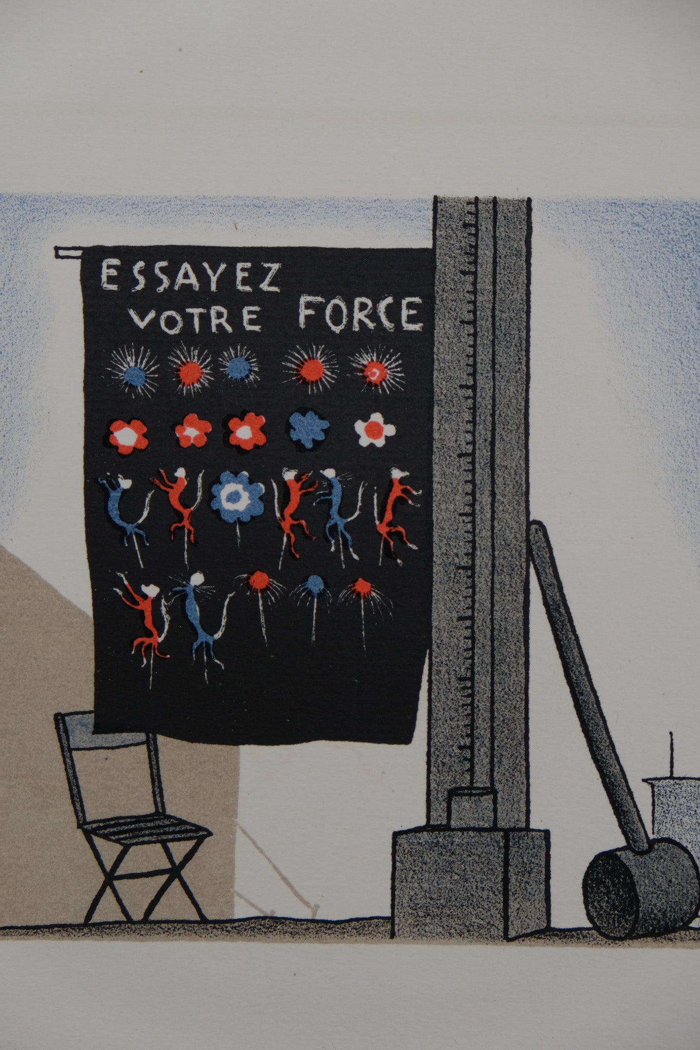 Lucien BOUCHER : La machine à force - Lithographie originale