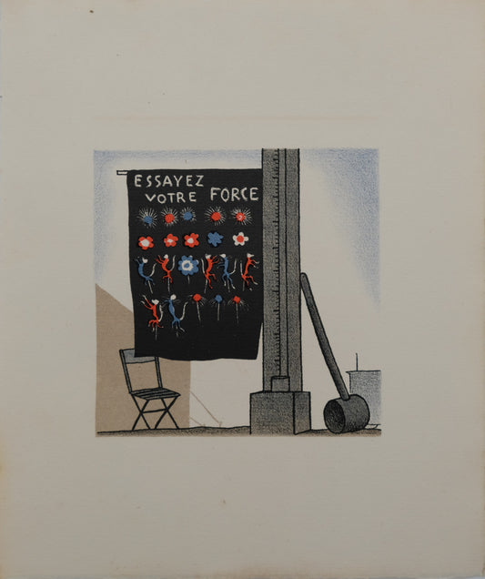 Lucien BOUCHER : La machine à force - Lithographie originale