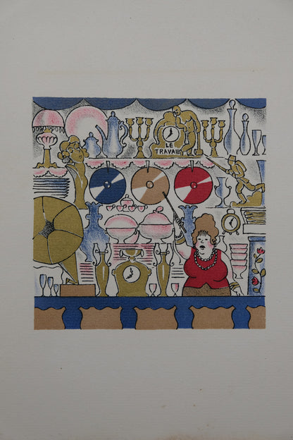 Lucien BOUCHER : L'antiquaire - Lithographie originale