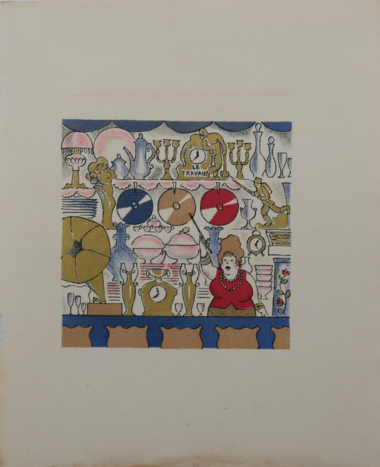 Lucien BOUCHER : L'antiquaire - Lithographie originale