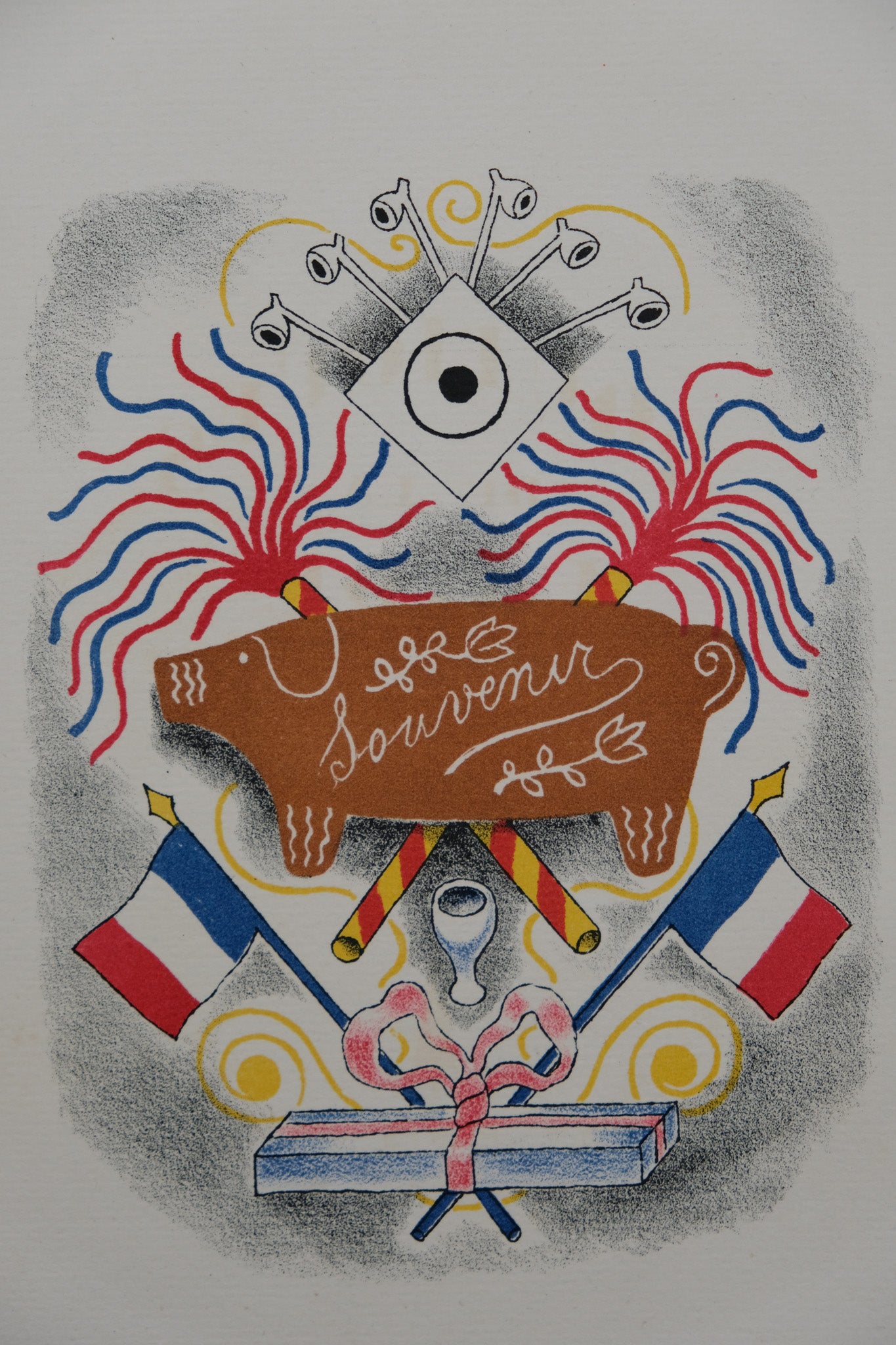 Lucien BOUCHER : Le cadeau souvenir - Lithographie originale