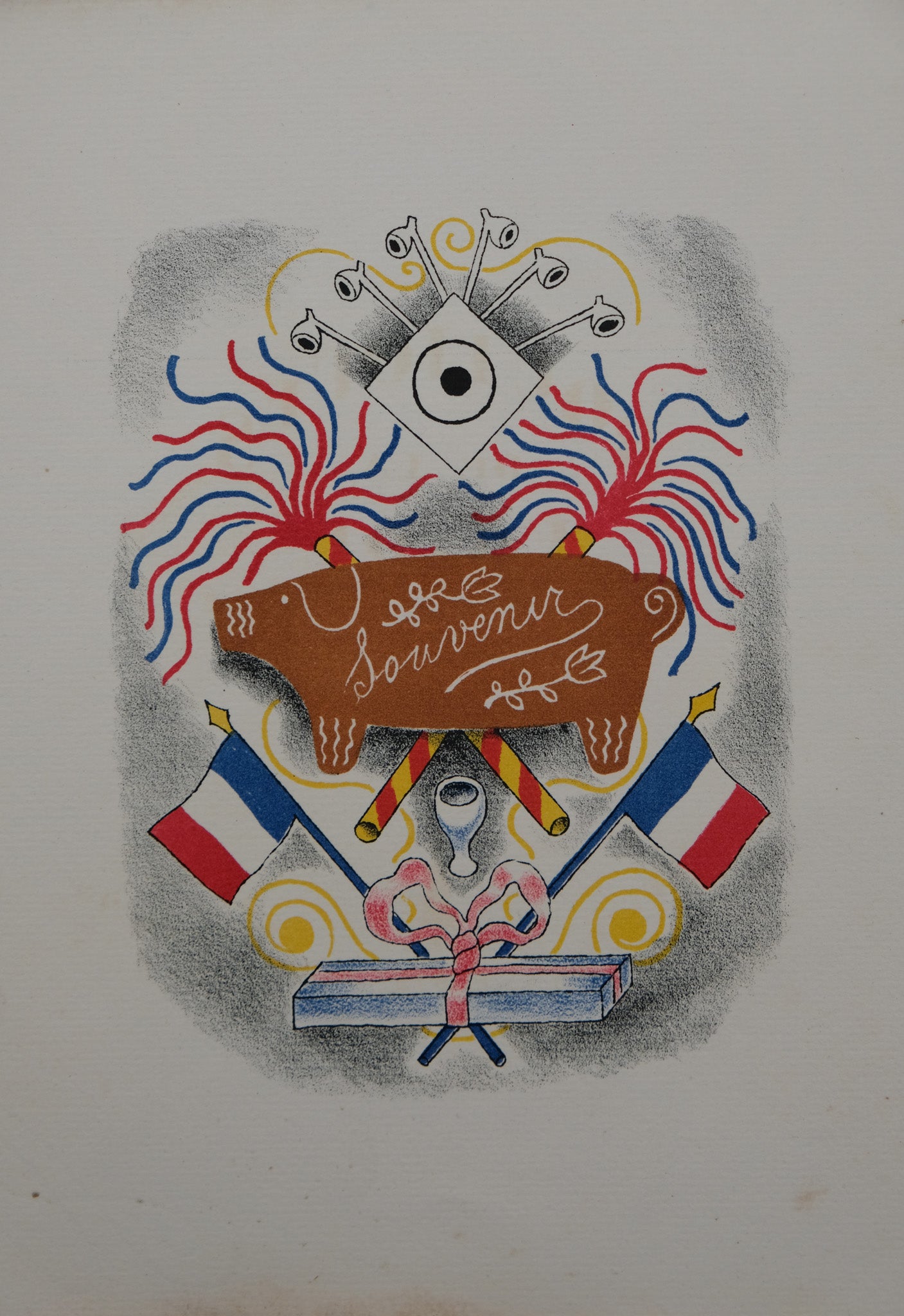 Lucien BOUCHER : Le cadeau souvenir - Lithographie originale