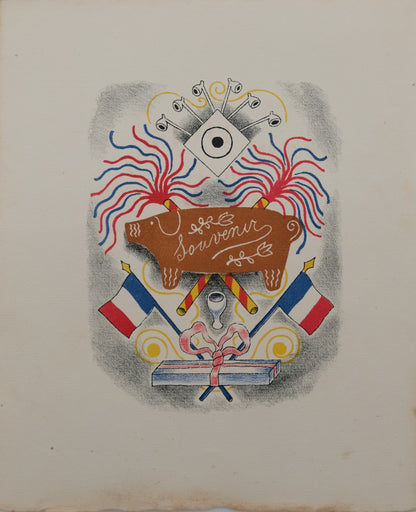 Lucien BOUCHER : Le cadeau souvenir - Lithographie originale