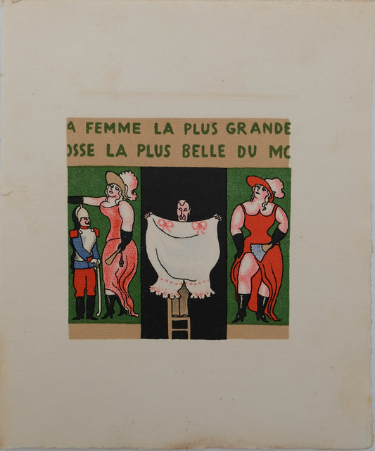 Lucien BOUCHER : La femme la plus grande du monde - Lithographie originale