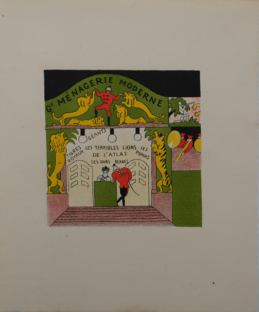 Lucien BOUCHER : La Ménagerie moderne - Lithographie originale
