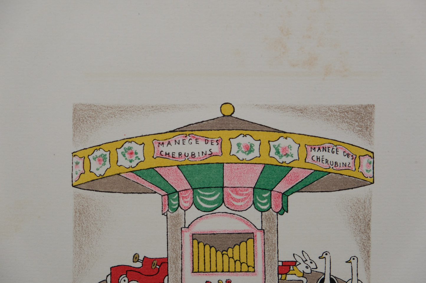 Lucien BOUCHER : Le manège des Chérubins - Lithographie originale