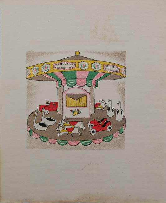 Lucien BOUCHER : Le manège des Chérubins - Lithographie originale