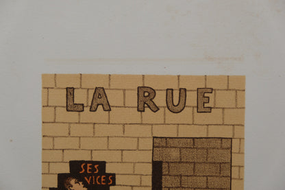 Lucien BOUCHER : La rue - Lithographie originale
