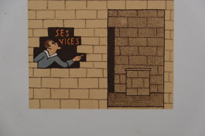 Lucien BOUCHER : La rue - Lithographie originale