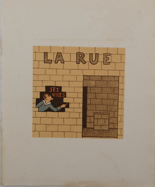 Lucien BOUCHER : La rue - Lithographie originale