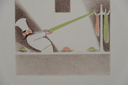 Lucien BOUCHER : Le Vendeur de Berlingots - Lithographie originale