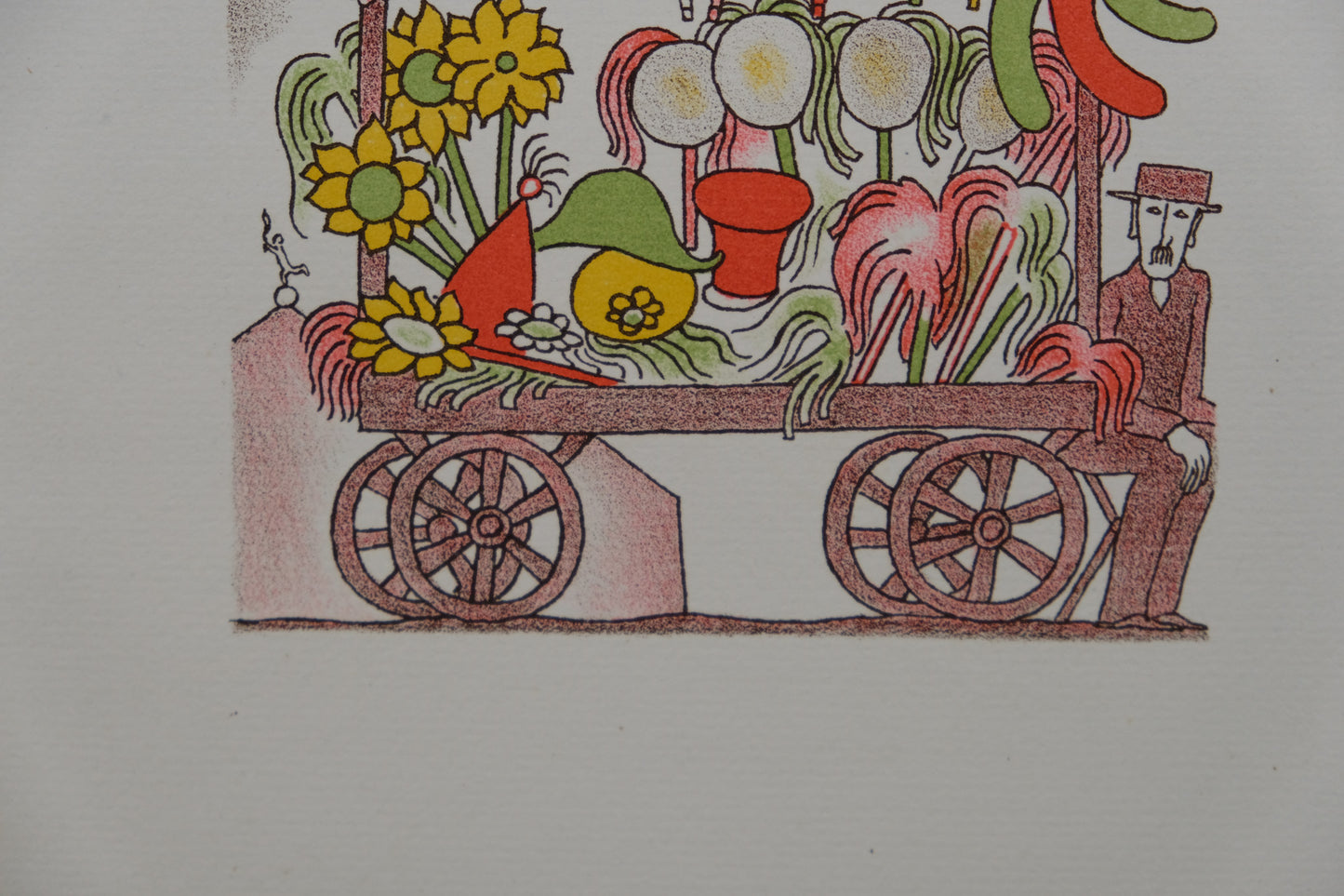 Lucien BOUCHER : Le vendeur ambulant - Lithographie originale