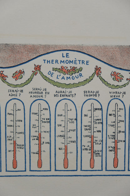 Lucien BOUCHER : Le thermomètre de l'amour - Lithographie originale