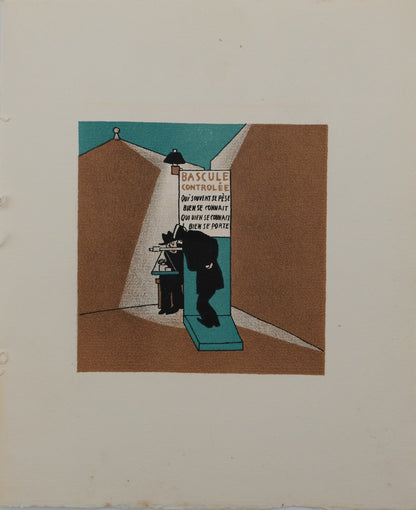 Lucien BOUCHER : La Bascule contrôlée - Lithographie originale