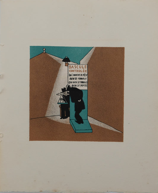 Lucien BOUCHER : La Bascule contrôlée - Lithographie originale