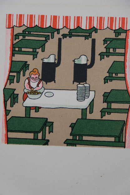 Lucien BOUCHER : La cuisinière - Lithographie originale