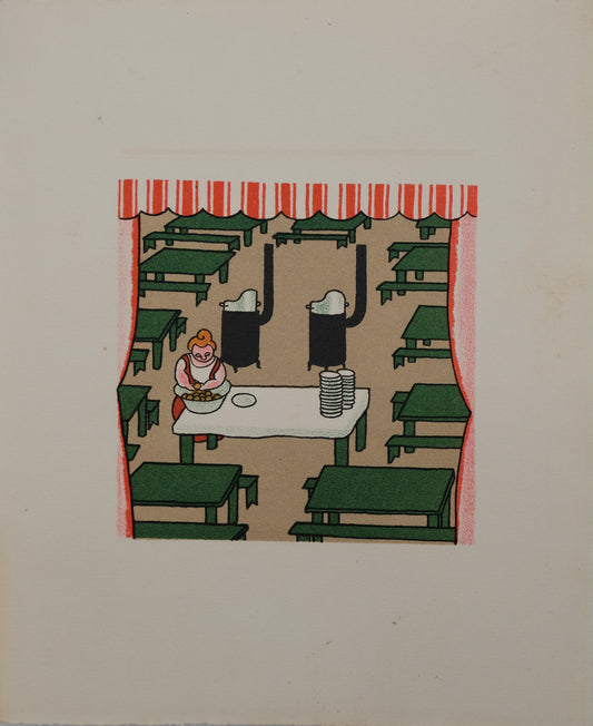 Lucien BOUCHER : La cuisinière - Lithographie originale
