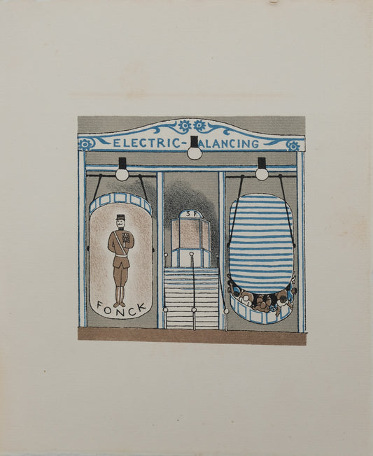Lucien BOUCHER : La Balançoire électrique - Lithographie originale