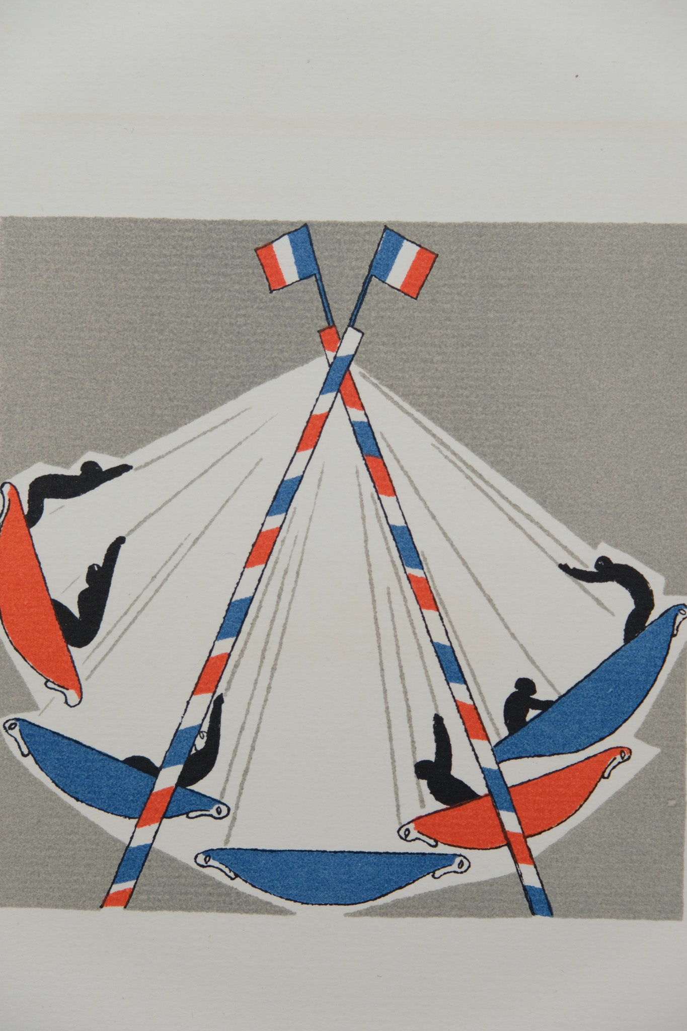 Lucien BOUCHER : Les Barques volantes - Lithographie originale