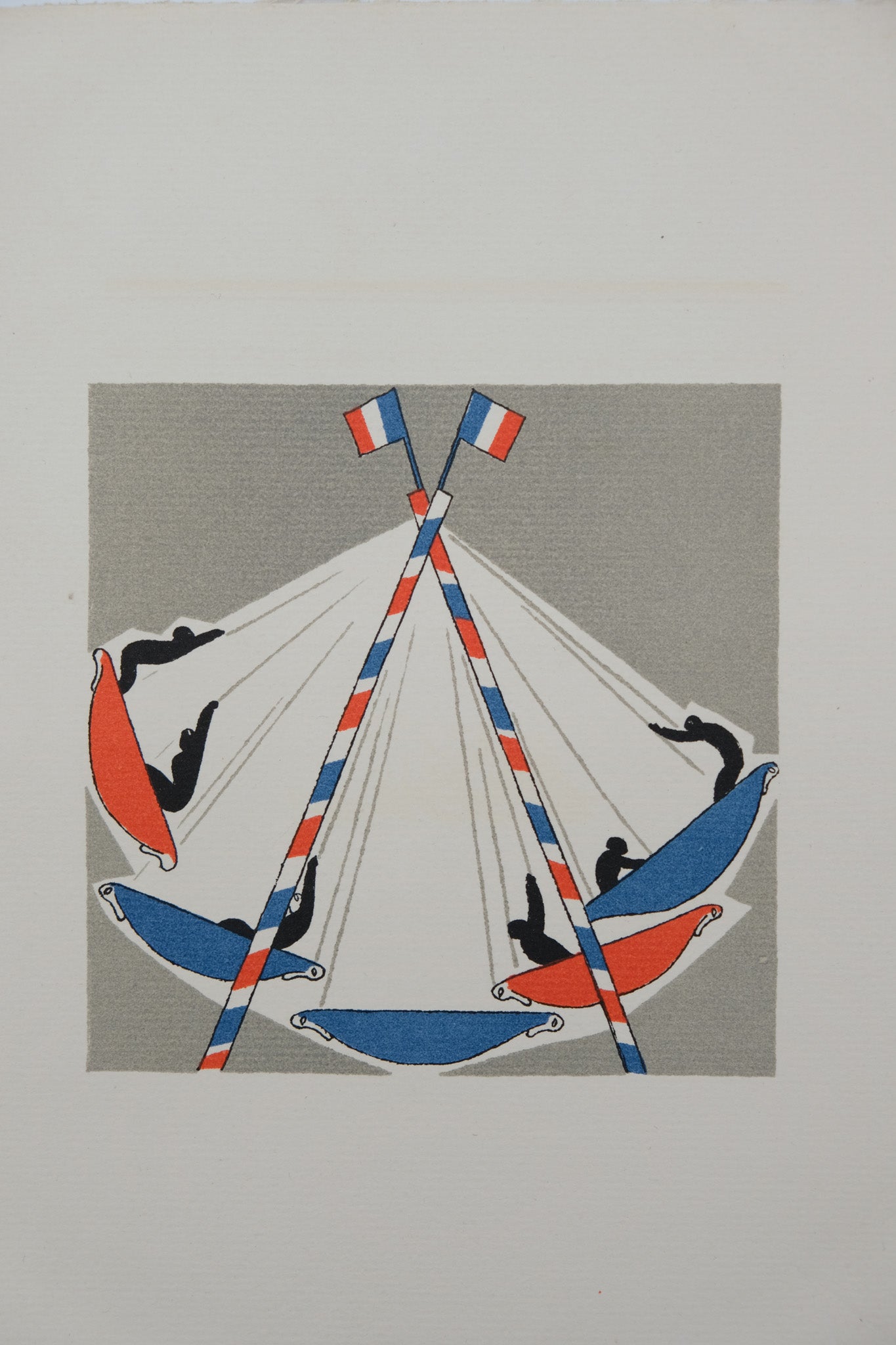 Lucien BOUCHER : Les Barques volantes - Lithographie originale