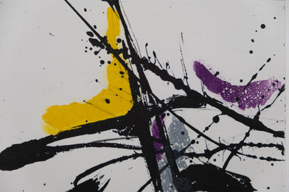 Jean MIOTTE : Composition abstraite J - Gravure originale signée