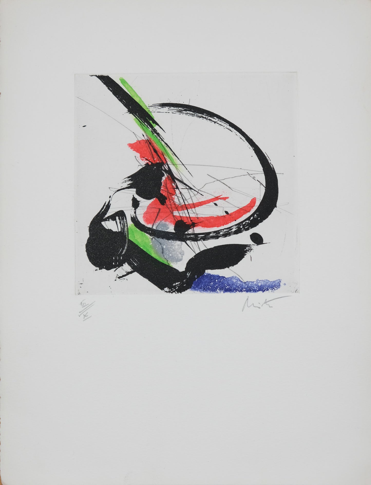 Jean MIOTTE : Composition abstraite D - Gravure originale signée