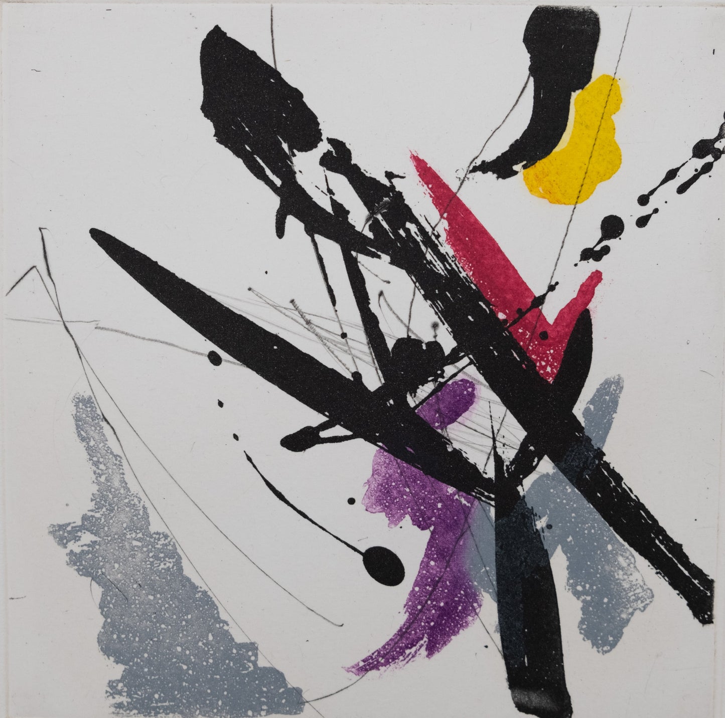 Jean MIOTTE : Composition abstraite H - Gravure originale signée