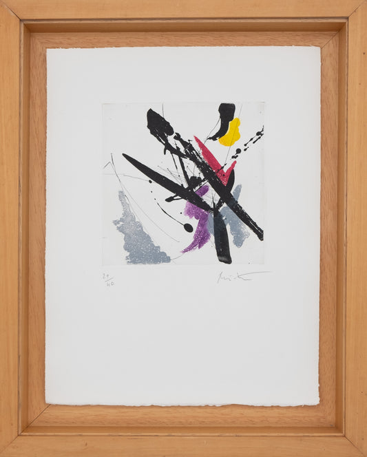 Jean MIOTTE : Composition abstraite H - Gravure originale signée