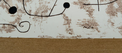 Joan MIRO : Personnage dans la nuit - Pochoir original signé