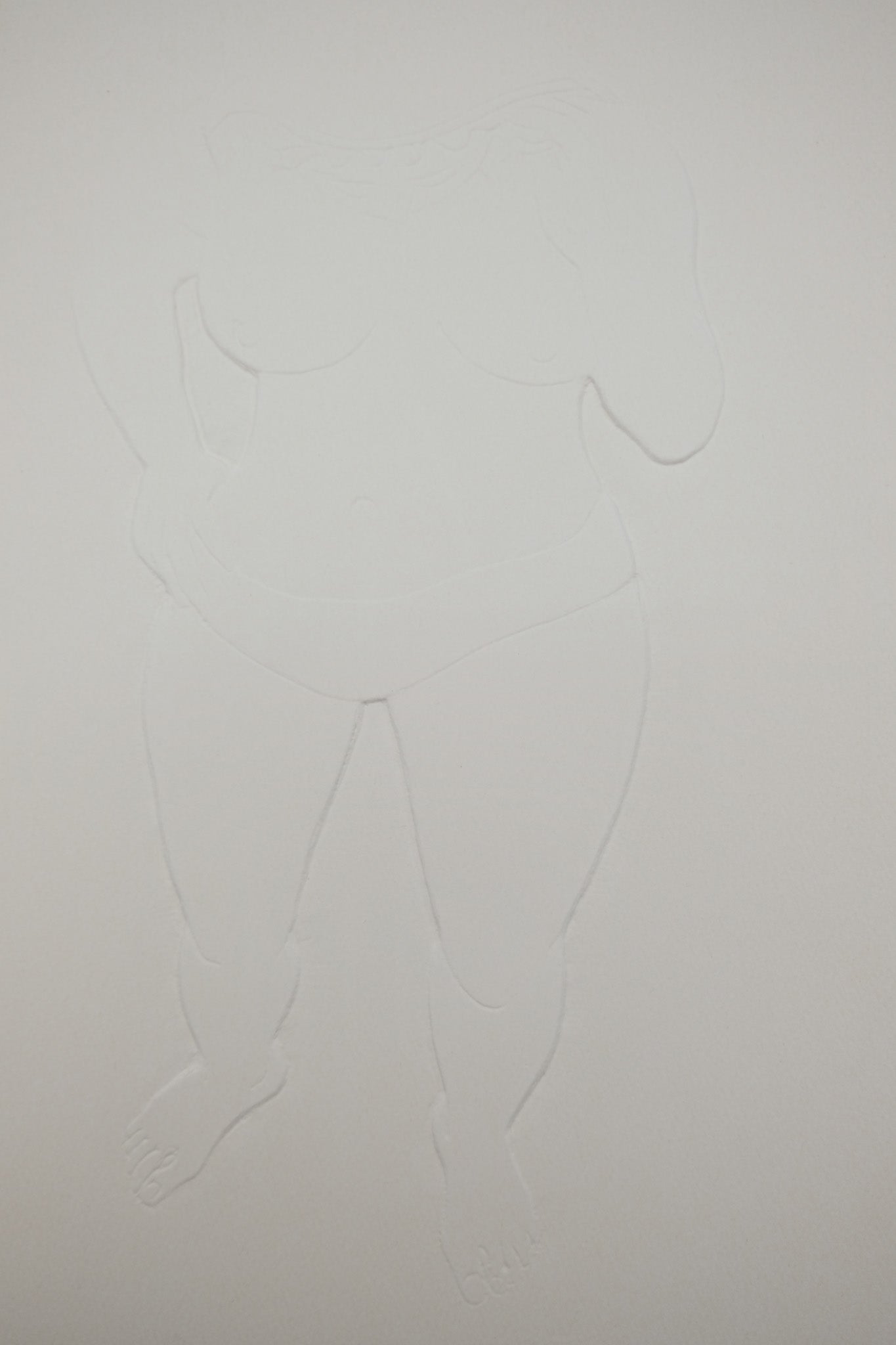 Antoniucci VOLTI : Femme nue debout - Gaufrage original