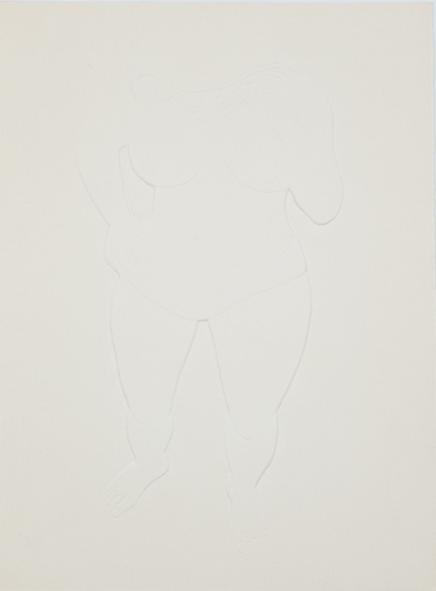 Antoniucci VOLTI : Femme nue debout - Gaufrage original