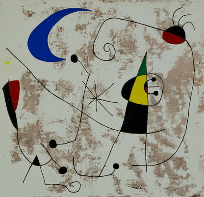 Joan MIRO : Personnage dans la nuit - Pochoir original signé