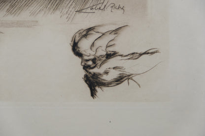 Alméry LOBEL RICHE : Portrait de femme au manteau de fourrure - Gravure originale signée