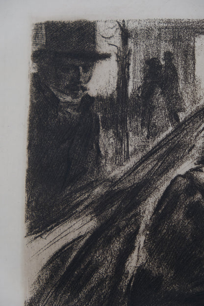 Alméry LOBEL RICHE : Portrait de femme au manteau de fourrure - Gravure originale signée
