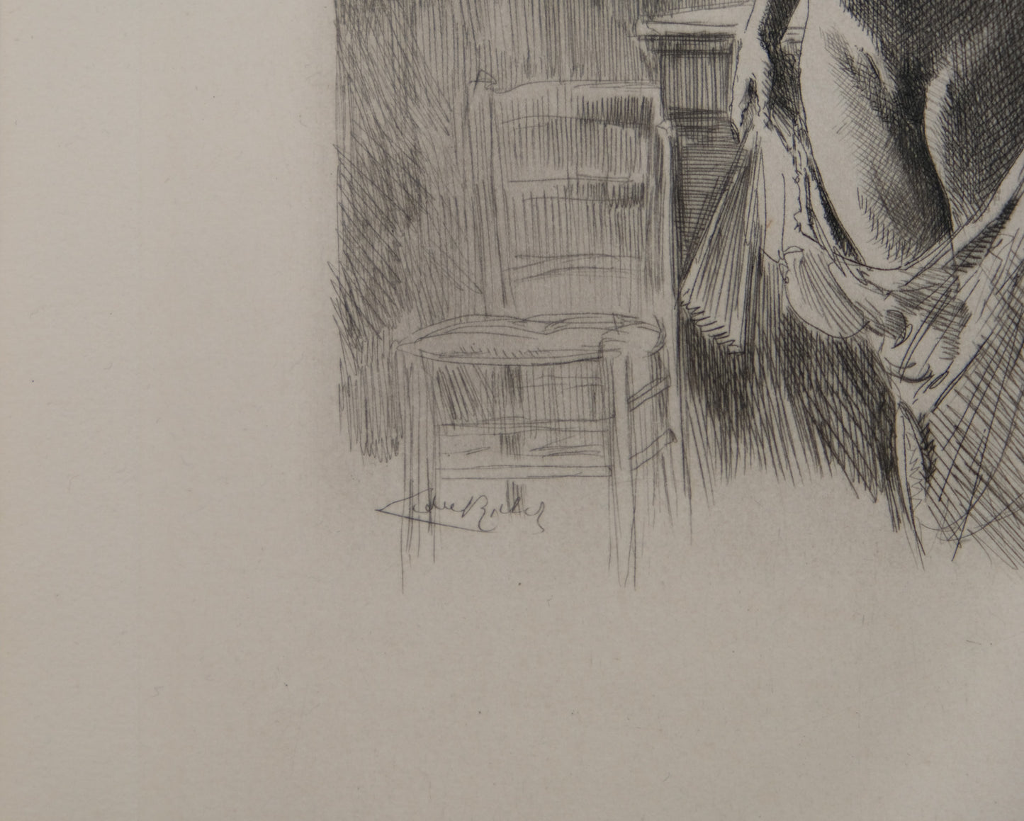 Alméry LOBEL RICHE : Nu au foulard - Gravure originale signée