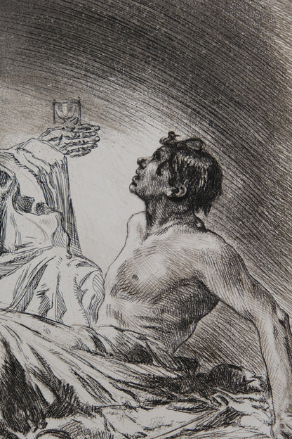 Alméry LOBEL RICHE : La venue de la mort - Gravure originale signée