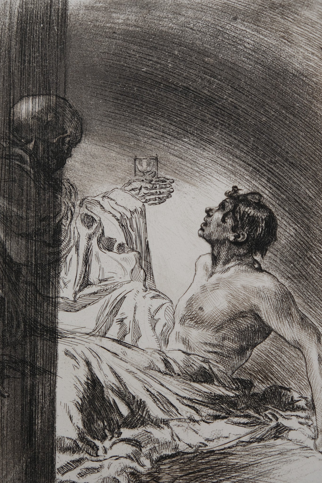 Alméry LOBEL RICHE : La venue de la mort - Gravure originale signée