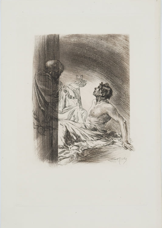 Alméry LOBEL RICHE : La venue de la mort - Gravure originale signée