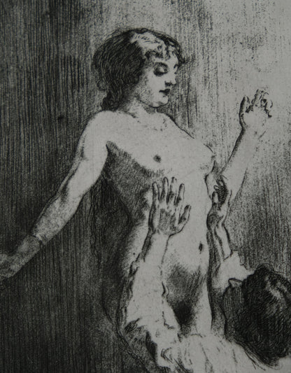 Alméry LOBEL RICHE : Admiration du corps féminin - Gravure originale