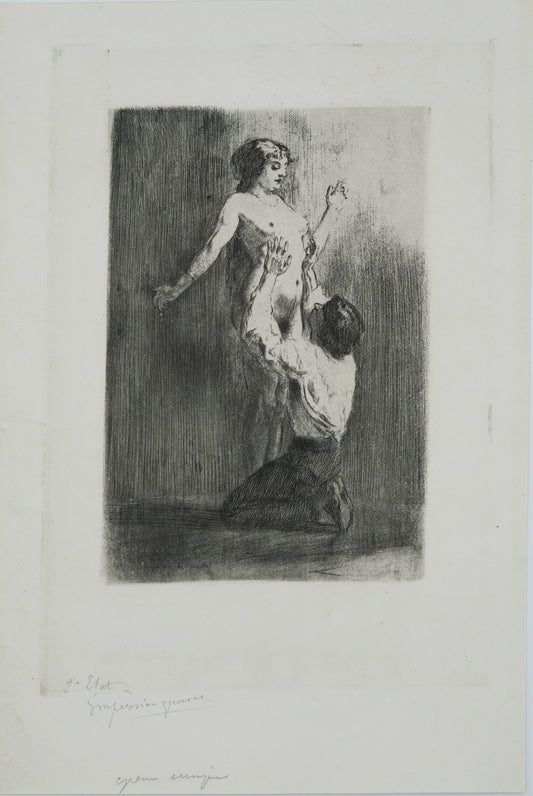 Alméry LOBEL RICHE : Admiration du corps féminin - Gravure originale