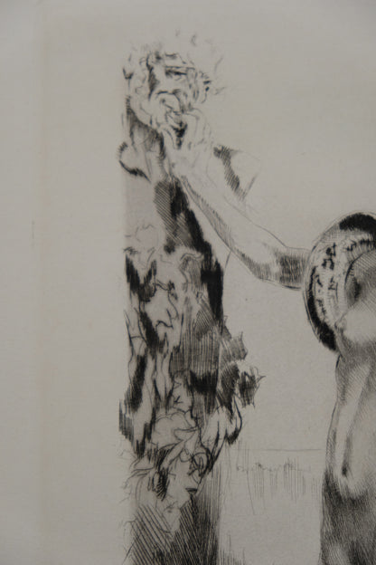 Alméry LOBEL RICHE : Nu au serpent - Gravure originale signée