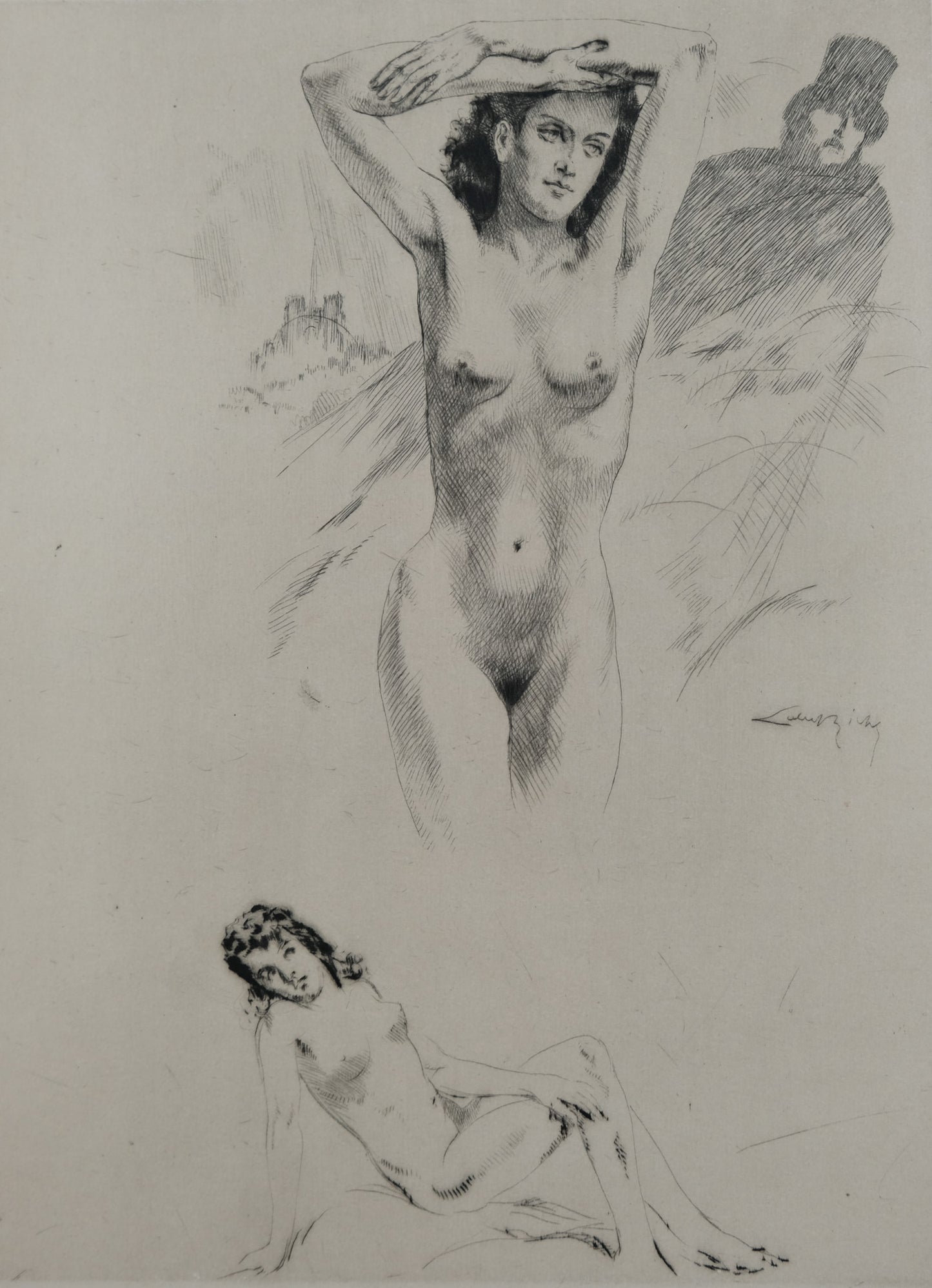 Alméry LOBEL RICHE : Etude de femmes nues - Gravure originale signée