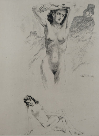 Alméry LOBEL RICHE : Etude de femmes nues - Gravure originale signée